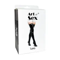 Сексуальні вінілові панчохи Art of Sex - Lora, розмір S, колір чорний — Переглянути зображення 6