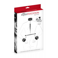 Фіксатор для рук і шиї з повідцем Fetish Tentation Submission bar with handcuffs and collar