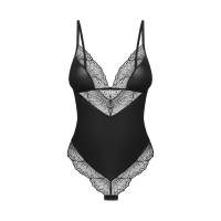 Тедди Obsessive Lobellis teddy, XS/S, черное, лиф с мягкой чашкой, открытая спина, низ-стринги Тедди Obsessive Lobellis teddy, XS/S, черное, лиф с мягкой чашкой, открытая спина, низ-стринги