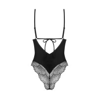 Тедди Obsessive Lobellis teddy, XS/S, черное, лиф с мягкой чашкой, открытая спина, низ-стринги Тедди Obsessive Lobellis teddy, XS/S, черное, лиф с мягкой чашкой, открытая спина, низ-стринги