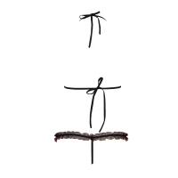 Комплект білизни Passion GIANA BIKINI XXL/XXXL, black, напівпрозорі ліф і трусики з бантиками — Переглянути зображення 4