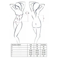 Корсет з пажами Passion MELANIA CORSET L/XL, black, трусики, напівпрозорий — Переглянути зображення 7