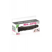 Фалоімітатор із присоскою Real Body — Real Justin Black, TPE, діаметр 4,2 см — Переглянути зображення 2