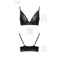 Эластичный топ с кружевом Passion PS001 TOP M, black — Просмотреть изображение 6