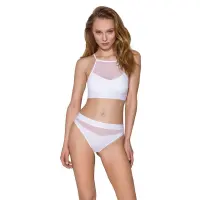 Трусики з прозорою вставкою Passion PS006 PANTIES M, white — Переглянути зображення 2