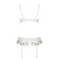 Сексуальний комплект з поясом для панчіх Passion LOVELIA SET XXL/XXXL, white