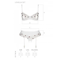 Сексуальний комплект з поясом для панчіх Passion LOVELIA SET XXL/XXXL, white — Переглянути зображення 7
