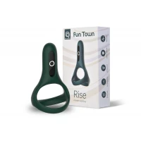 Подвійне ерекційне кільце Fun Town Rise Turquoise, керування зі смартфона — Переглянути зображення 1