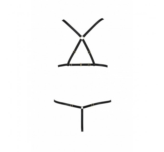 Комплект білизни зі стреп Passion Exclusive ARMANDA SET S/M, black