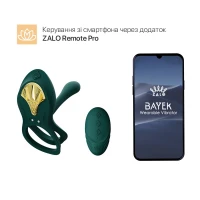Смарт-ерекційне кільце Zalo -  BAYEK Turquoise Green, подвійне з ввідною частиною, пульт ДК — Переглянути зображення 2