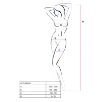 Бодистокинг Passion ECO BS004 black, открытый доступ, имитация подвязок, цветочный декор