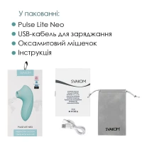 Вакуумний стимулятор Svakom Pulse Lite Neo Seafoam Blue, керується зі смартфона — Переглянути зображення 7