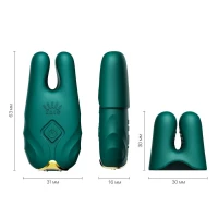 Смарт-вібратор для грудей Zalo - Nave Turquoise Green, пульт ДК, робота через додаток — Переглянути зображення 3