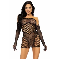 Leg Avenue 2 PC Tube dress and gloves OS Black — Просмотреть изображение 3