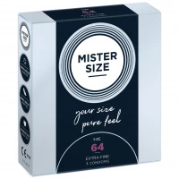 Презервативи Mister Size - pure feel - 64 (3 condoms), товщина 0,05 мм — Переглянути зображення 1