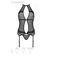 Корсет з пажами Passion SATARA CORSET L/XL red, стрінги, мереживо, застібки спереду та ззаду — Переглянути зображення 8