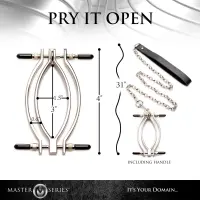 Затискач для статевих губ Master Series: Pussy Tugger Adjustable Vagina Clamp with Chain — Просмотреть изображение 5