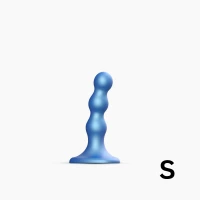 Насадка для страпона Strap-On-Me Dildo Plug Balls Blue Metallic S — Переглянути зображення 1