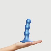 Насадка для страпона Strap-On-Me Dildo Plug Balls Blue Metallic S — Переглянути зображення 2