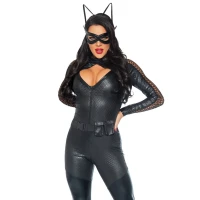 Еротичний костюм супергероя-кішечки Leg Avenue Wicked Kitty L, комбінезон, пояс, маска, вушка — Просмотреть изображение 1