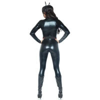 Еротичний костюм супергероя-кішечки Leg Avenue Wicked Kitty L, комбінезон, пояс, маска, вушка — Просмотреть изображение 6