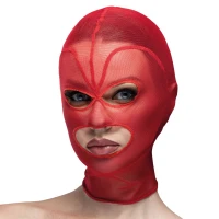 Маска серце сітка з відкритим ротом та очима Feral Feelings - Hearts Mask Red/Red — Переглянути зображення 1