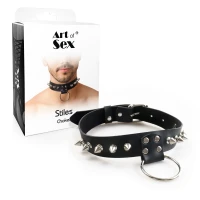 Чоловічий чокер з шипами Art of Sex - Stiles Leather and Spikes — Переглянути зображення 4