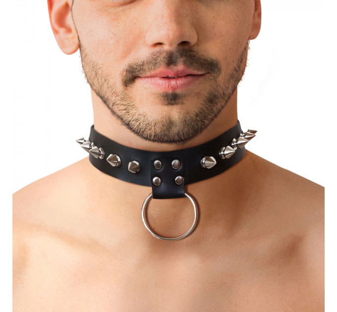 Чоловічий чокер з шипами Art of Sex - Stiles Leather and Spikes