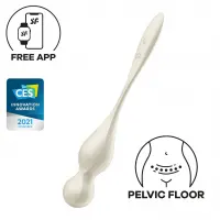 Вагінальні смарт-кульки з вібрацією Satisfyer Love Birds 1 Connect App White, 78 г — Просмотреть изображение 1