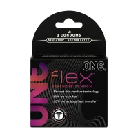 Презервативи ONE Flex Graphene, 3 шт, супертонкі, дуже міцні, картонне паковання — Переглянути зображення 1