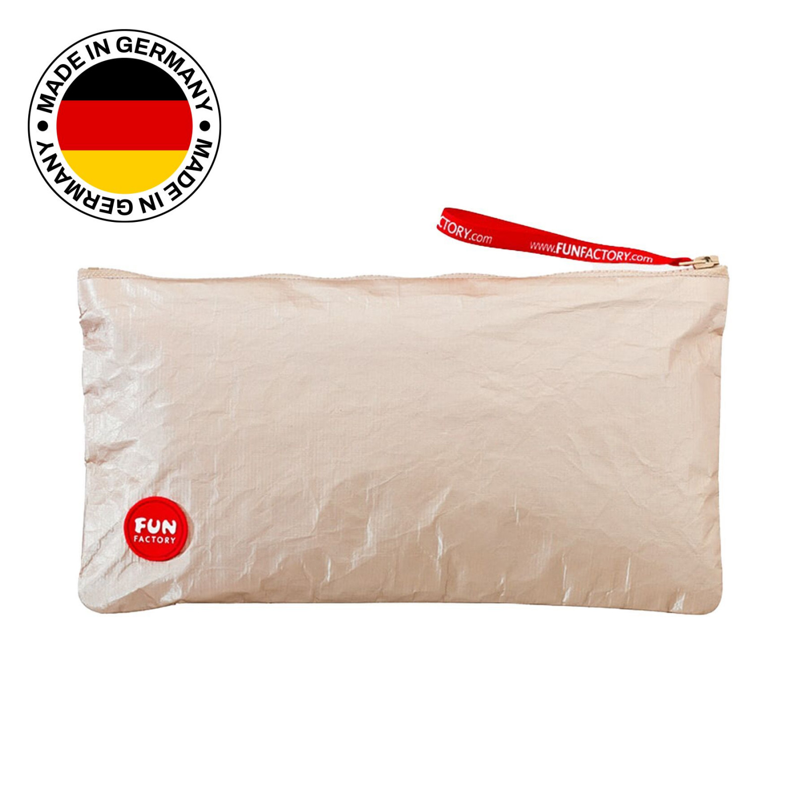 Сумка для секс-іграшок Fun Factory TOYBAG M, золотиста, на блискавці, 25x12 см