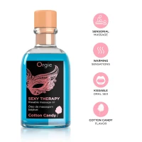 Набір для масажу Orgie – Sexy Therapy Cotton Candy (100 мл), їстівна розігрівальна олія + пір’їнка — Переглянути зображення 3