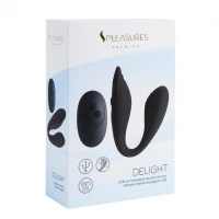 Подвійний вібратор S Pleasures Premium Delight, чорний, для клітора та точки G, 10 режимів — Переглянути зображення 5