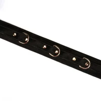 Нашийник з повідцем Liebe Seele Boudoir Amor Collar with Leash Black, три кільця — Переглянути зображення 4