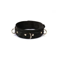 Нашийник з повідцем Liebe Seele Boudoir Amor Collar with Leash Black, три кільця — Переглянути зображення 3