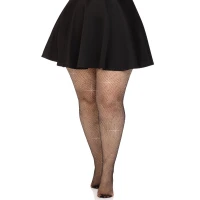 Колготки Leg Avenue Rhinestone micro net tights Plus size Black, дрібна сітка, стрази — Переглянути зображення 3