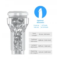 Мастурбатор Kiiroo Feel Pocket Crystal, сумісний з інтерактивною насадкою PowerBlow — Переглянути зображення 5