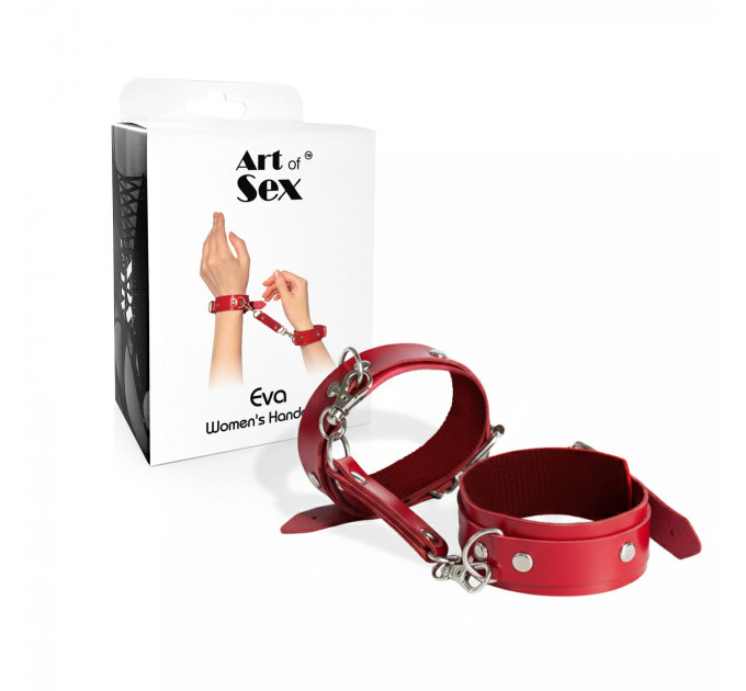Наручники із екошкіри Art of Sex - Eva, колір червоний