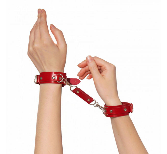 Наручники із екошкіри Art of Sex - Eva, колір червоний