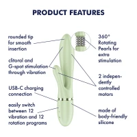 Вібратор-кролик Satisfyer Pearl Bunny 2 Light Green — Переглянути зображення 10