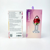 Роскошная анальная пробка Loviss Rose Anal Plug с настоящей розой внутри — Просмотреть изображение 9