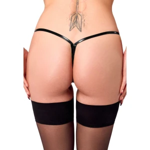 Трусики Noir Handmade P014 Dominae PVC panty with silver clasp L