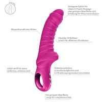 Вібратор для точки G Fun Factory TIGER Magenta, ребристий, підходить для анальної стимуляції — Переглянути зображення 2