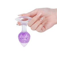 Анальна пробка Liebe Seele Heart-shaped Crystal Anal Plug - Purple Medium — Переглянути зображення 3