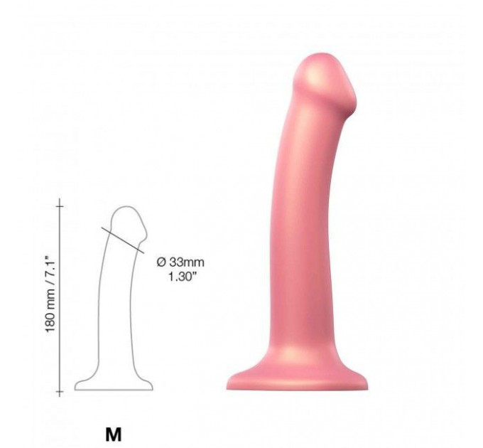 Насадка для страпону Strap-On-Me Mono Density Dildo Rose M (м'ята упаковка!!!)