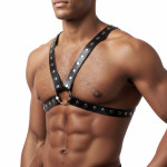 Чоловіча портупея Art of Sex - Spartacus, екошкіра, колір чорний, розмір L-2XL