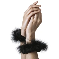 Наручники металеві Adrien Lastic Handcuffs Black з чорним пухнастим оздобленням — Переглянути зображення 3