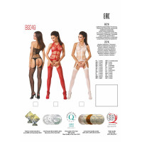 Бодістокінг Passion BS049 black, комбінезон, імітація топа, панчох і пояса — Переглянути зображення 8