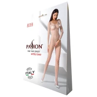 Бодістокінг Passion BS068 white, комбінезон, велика сітка, довгий рукав — Просмотреть изображение 5