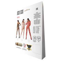 Бодистокинг Passion BS068 white, комбинезон, крупная сетка, длинный рукав